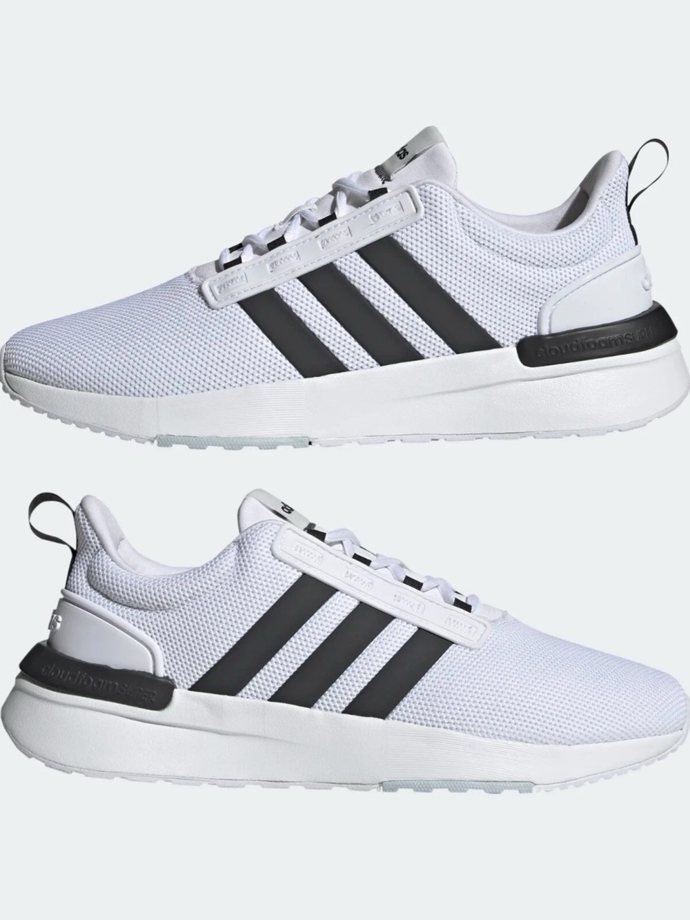 NIB Adidas Racer TR21 Cloudfoam Shoes White Black Men’s Size 13
